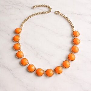 J.Crew Orange Cabochon Statement Necklace